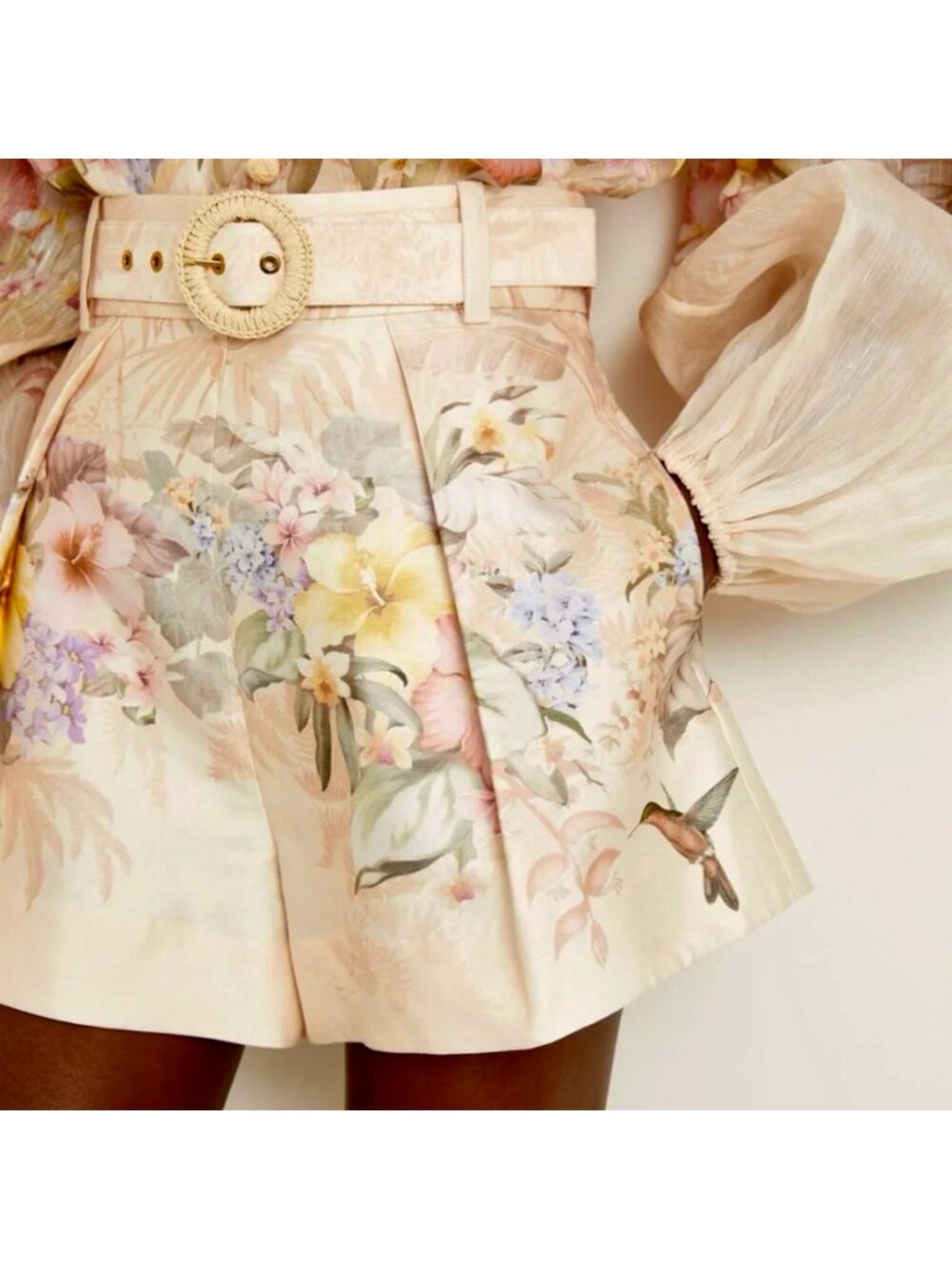 Zimmermann Size 3 (Large US 10 / 31" Waist) - Illuminate Tuck Short - Belt Waist